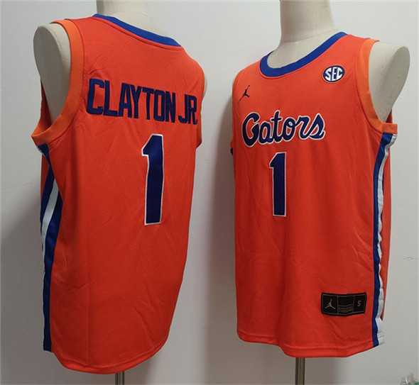 Men%27s Florida Gators #1 Walter Clayton Jr. Orange Stitched Basketball Jersey->college and high school->NBA Jersey
